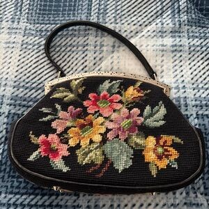 Elegant Floral needlepoint Clutch